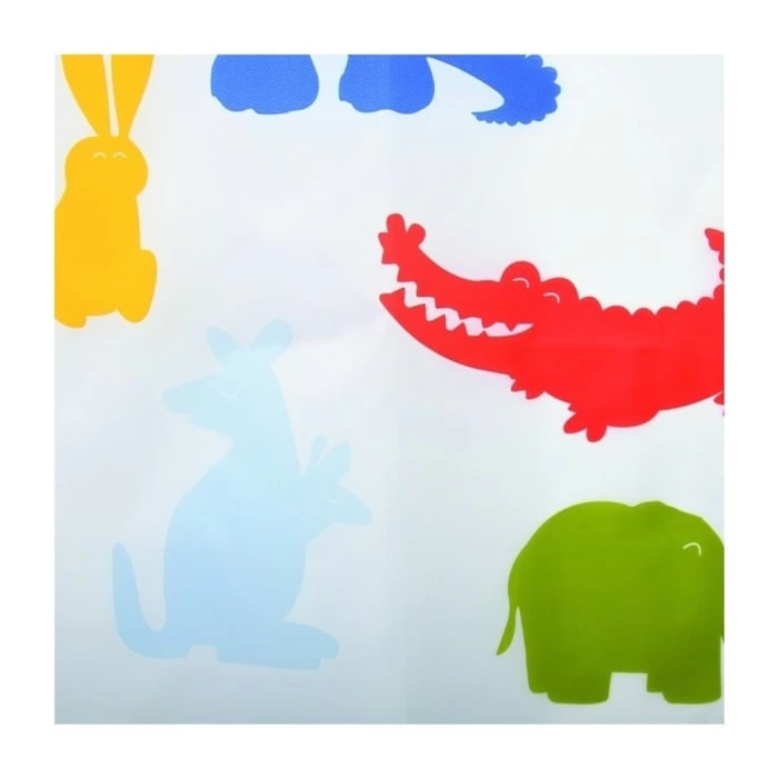 Rideau de douche Polyester ZOO 180x200cm QUALITE PREMIUM Multicolor - Anneaux inclus MSV