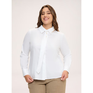 Fiorella Rubino - Camicia con cravatta rimovibile - Bianco