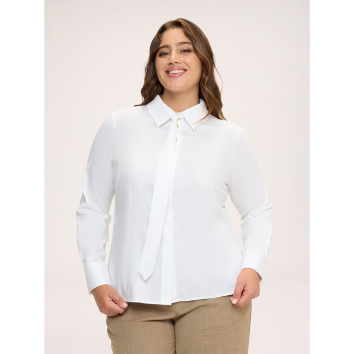 Fiorella Rubino - Camicia con cravatta rimovibile - Bianco