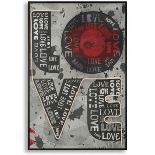 STAMPA C/LED SU TELA LOVE CM 60X3,5X90 (APPLICAZIONE 3D ACRILICO)