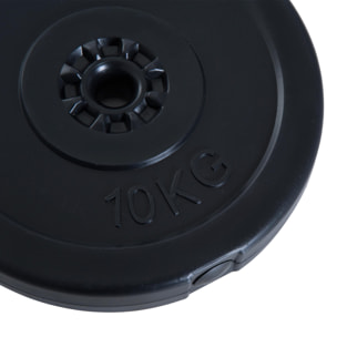 Disques de poids - lot de 4 disques d'haltère - poids total 30 Kg - HDPE noir