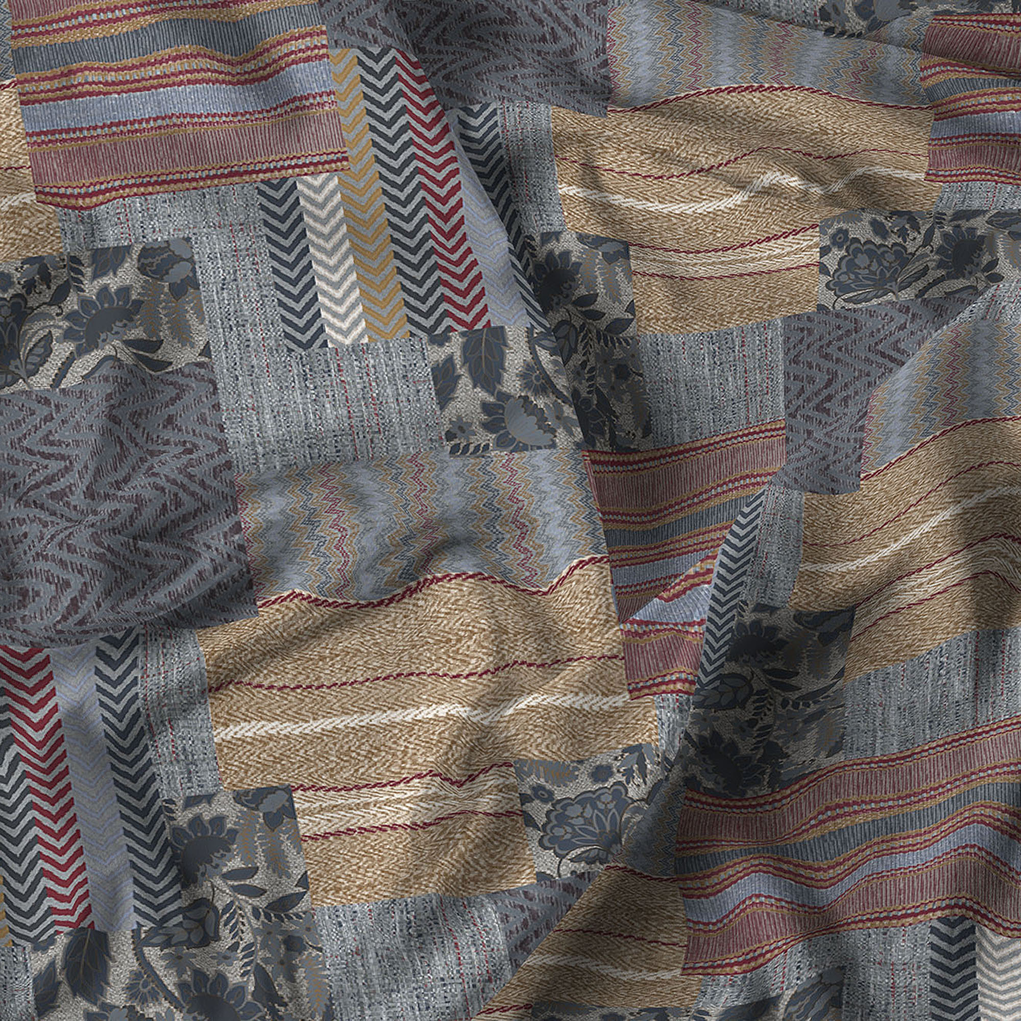 PARURE COPRIPIUMINO ATHENA, 100% Cotone, Made in Italy - ADANA GRIGIO