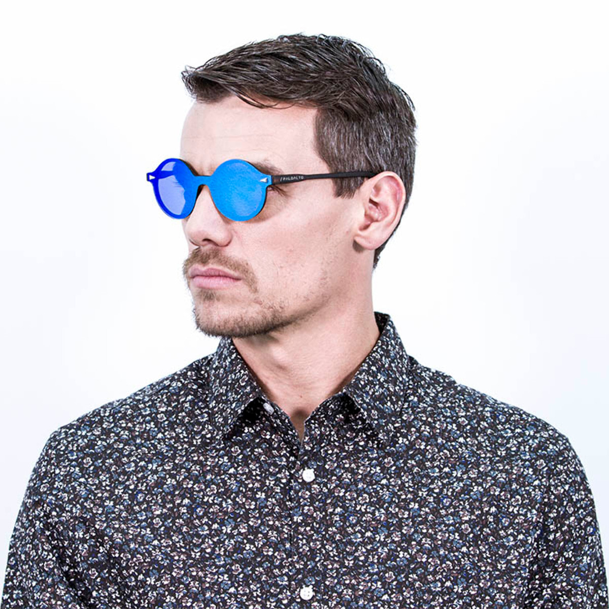 Gafas de sol PALO ALTO PORTLAND - Mate demi marrón y revo azul cielo / Plana