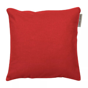 Housse de coussin pur coton 210 g/m² uni rouge Confettis scarlet