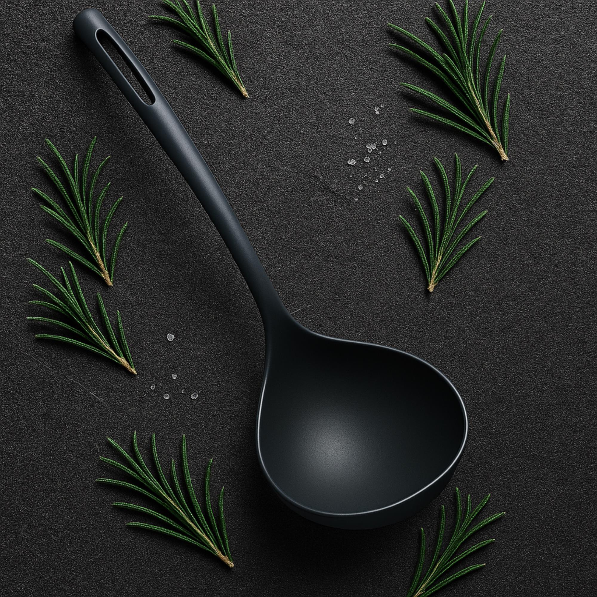 pack de 6 utensilios básicos de cocina en pbt de color negro