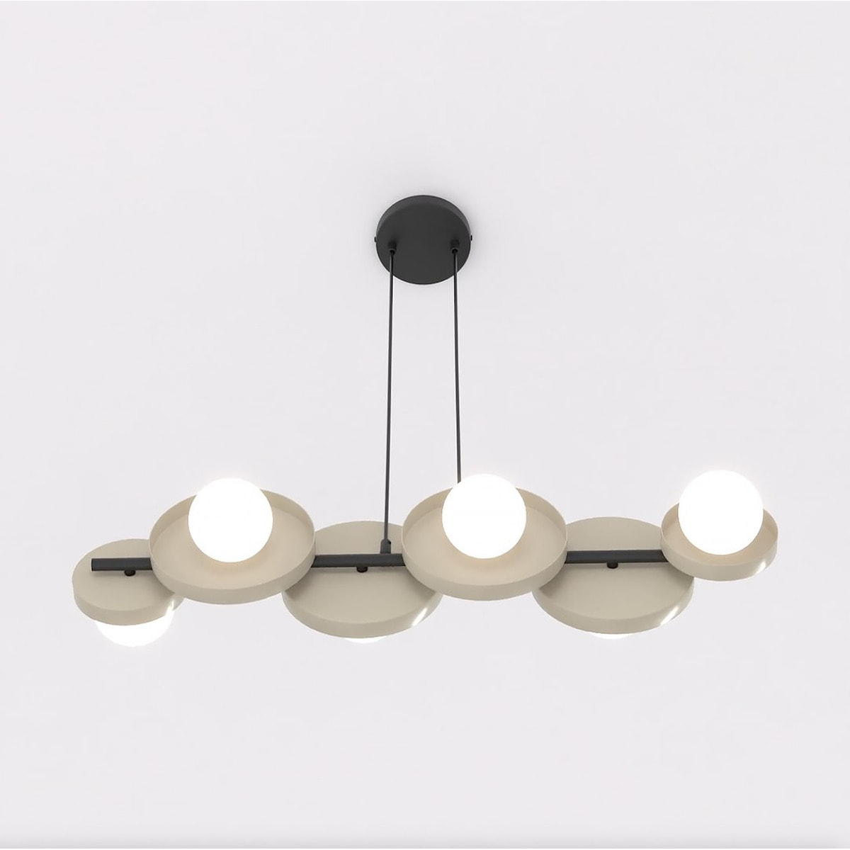 Lampada a sospensione Model in acciaio moka e vetro