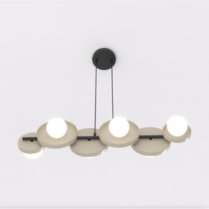 Lampada a sospensione Model in acciaio moka e vetro