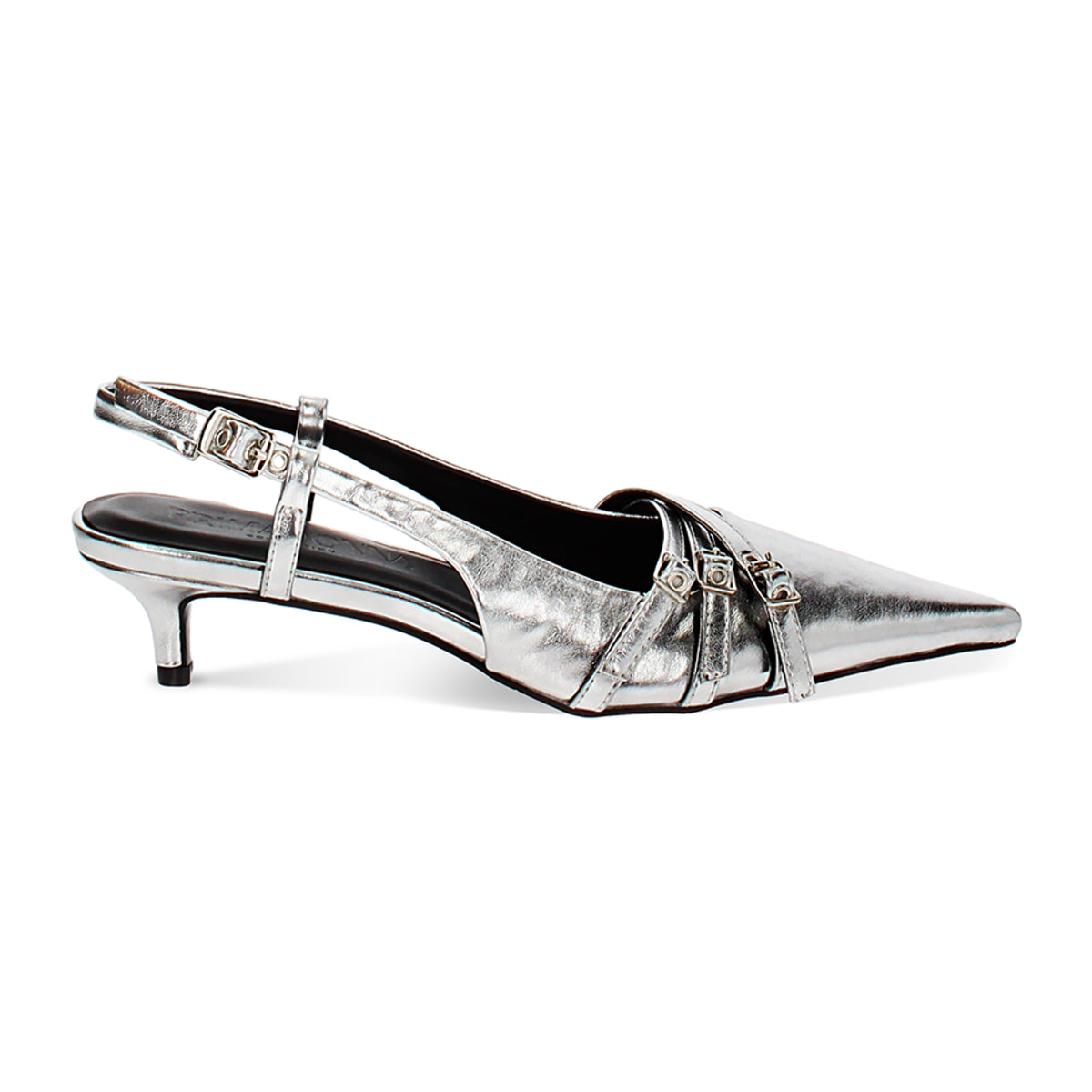 Zapatos de salón slingback plateados elegantes