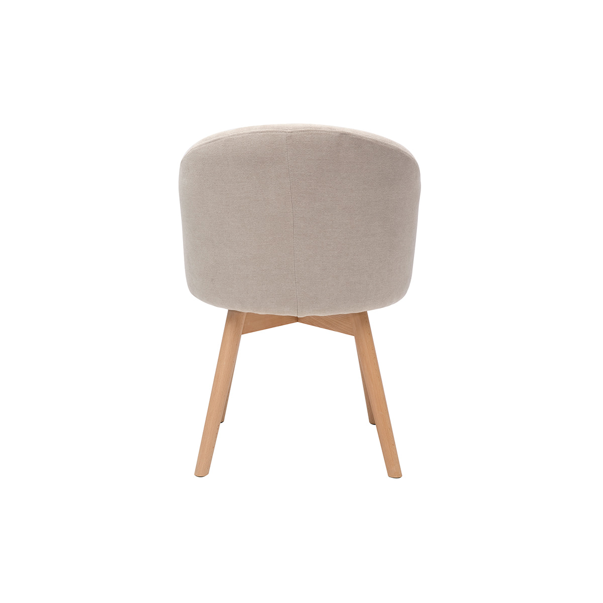 Chaises scandinaves en tissu effet velours beige et bois clair massif (lot de 2) VANITY