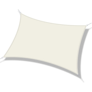 Toldo Vela Rectángulo Protección UV de Poliéster 3x4m Crema