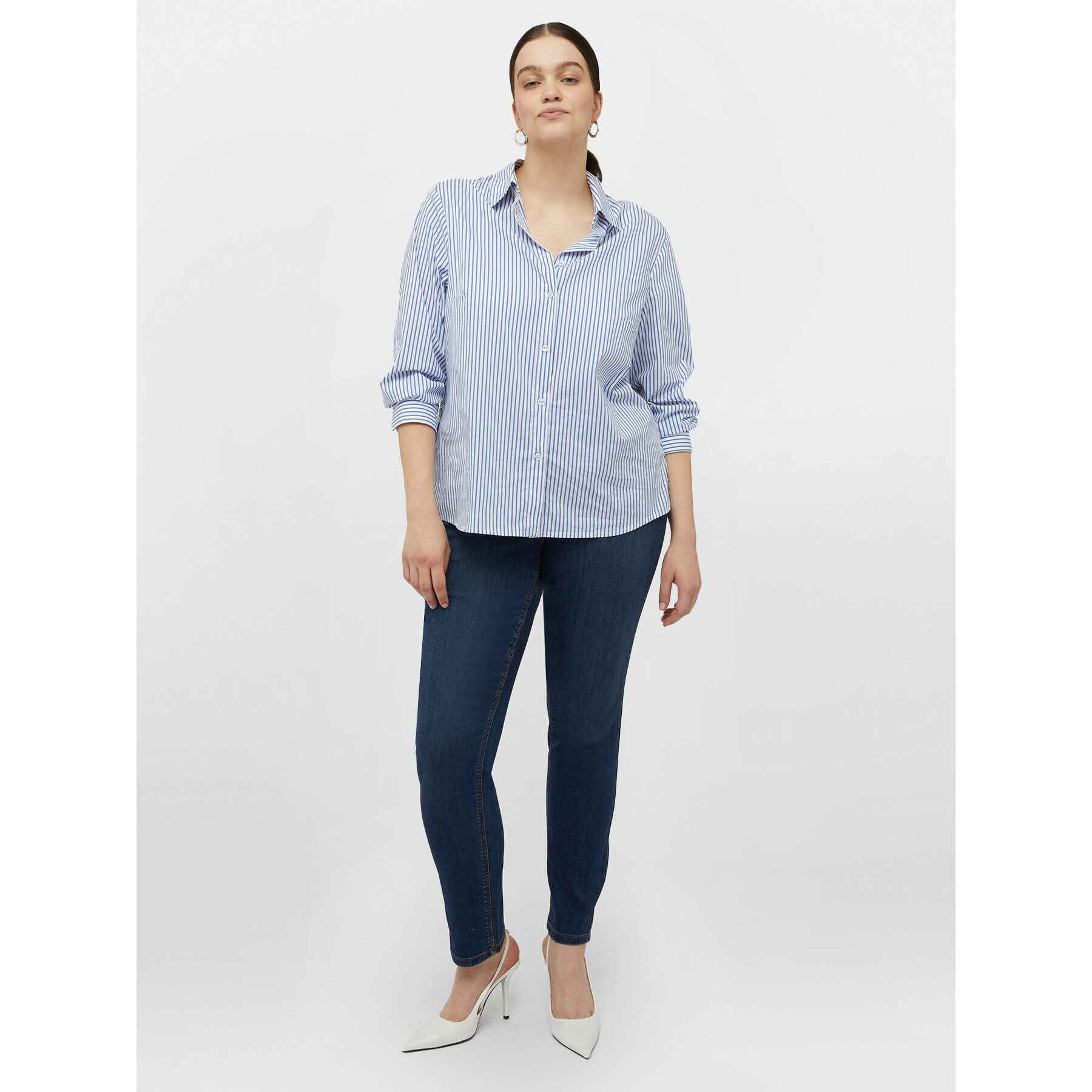 Fiorella Rubino - Camisa de rayas con espalda floral - Light - blue