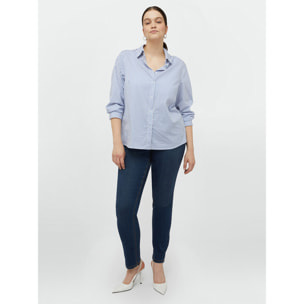 Fiorella Rubino - Camisa de rayas con espalda floral - Light - blue