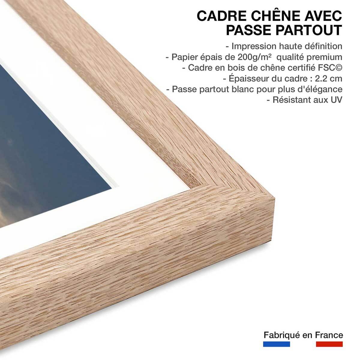 Affiche animaux girafes meeting Affiche sous cadre bois