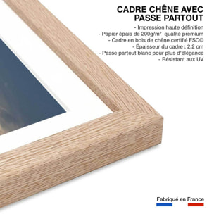 Affiche animaux girafes meeting Affiche sous cadre bois