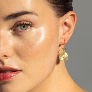 Pendientes de Circonita Brillante acabados en oro amarillo de 18K- Rira
