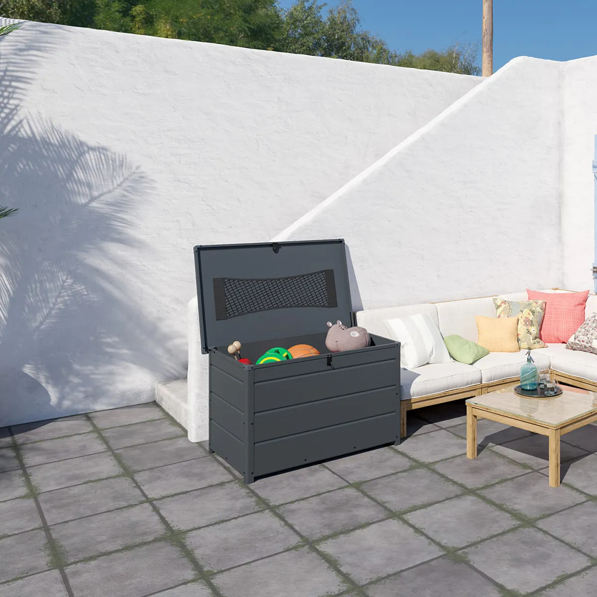 Coffre de jardin résine anthracite 350 L