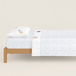 Cool Kids - Funda Nórdica Estampada - Reversible - Infantil - Cierre Solapa - 100% Algodón - Incluye 1 Funda de Almohada - Astro