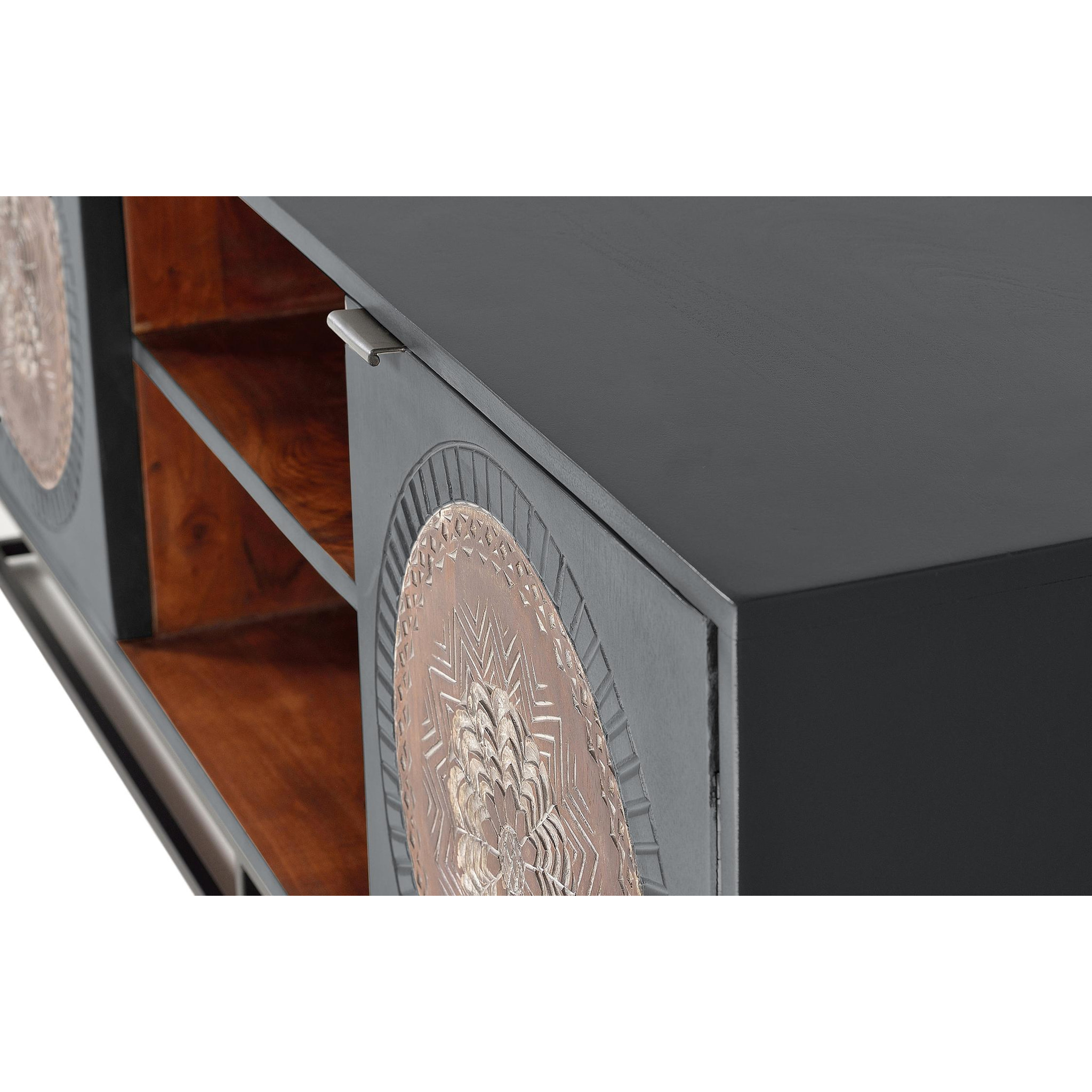 Mueble TV de Madera de Mango 150 Cm Estilo Étnico Contemporáneo Industrial