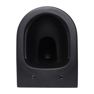 Pack WC Bati Geberit + WC suspendu Swiss Aqua Technologies sans bride + abattant SoftClose + plaque noire (GebBlack