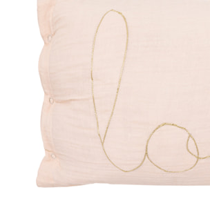 Coussin gaze de coton avec mot doux - Rose Clair