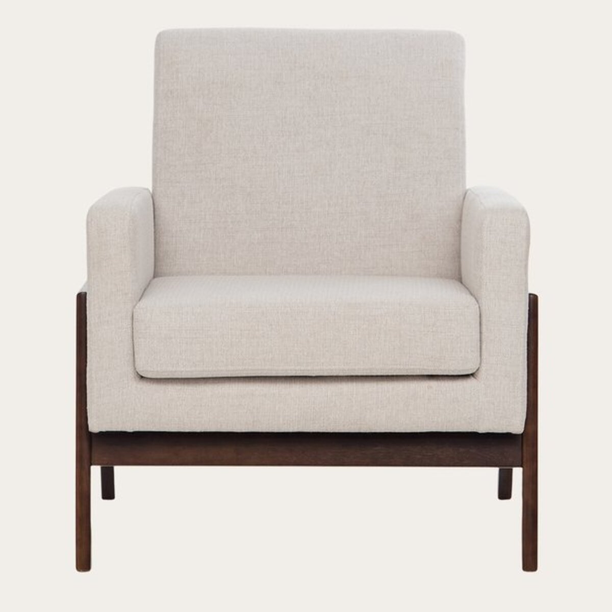 Fauteuil Arlene -bois massif dhévéa et revêtement-couleur noyer 75 x 85 x 75 cm