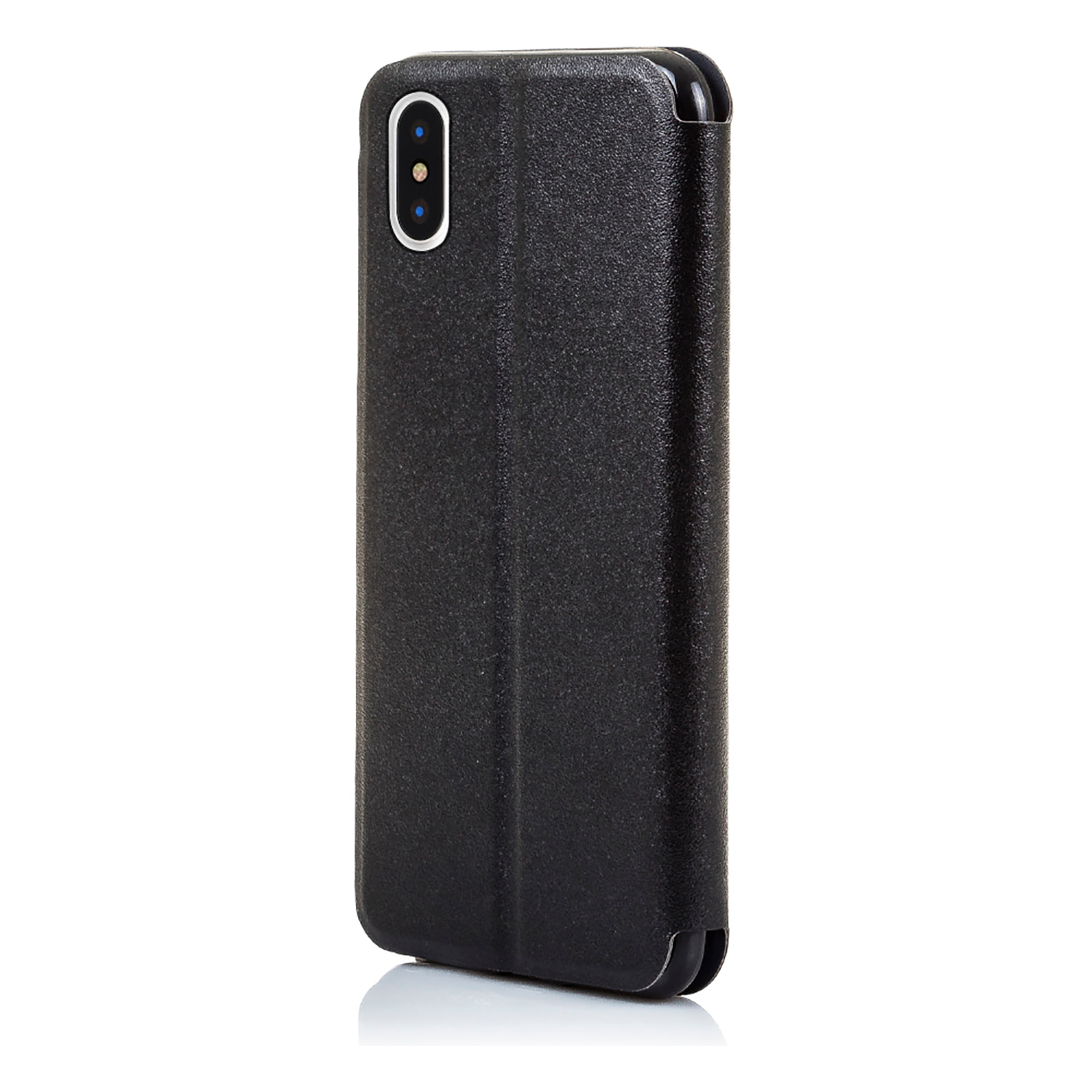 DAM CUSTODIA A LIBRO CON CHIUSURA MAGNETICA A FINESTRA IPHONE X 7x2x14 Cm. Colore nero