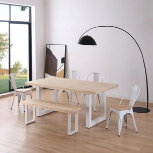 Mesa de comedor Loft 180 Blanco - Roble