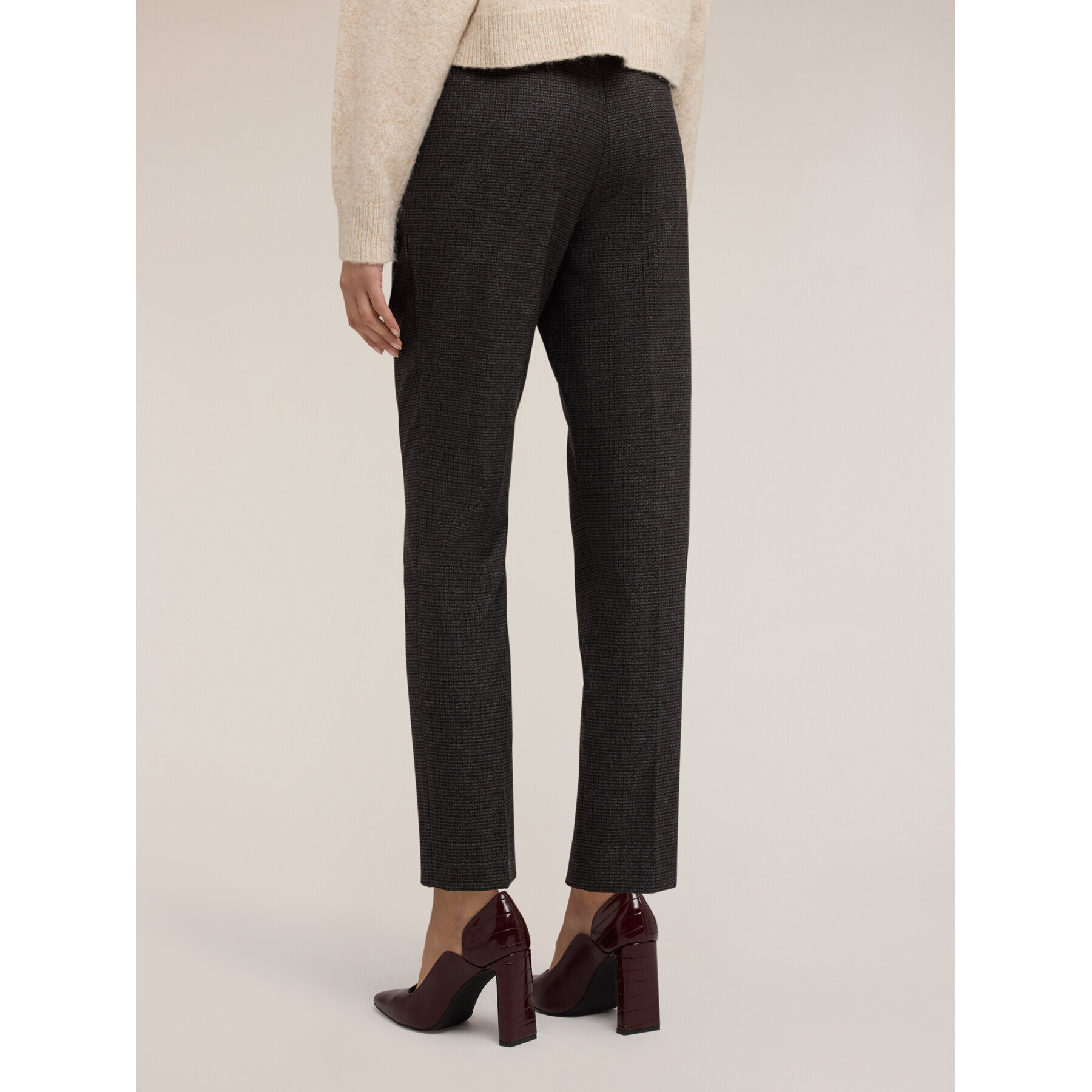 Motivi - Pantaloni regular in tessuto tinto filo - Grigio