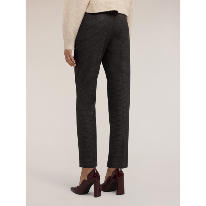 Motivi - Pantaloni regular in tessuto tinto filo - Grigio