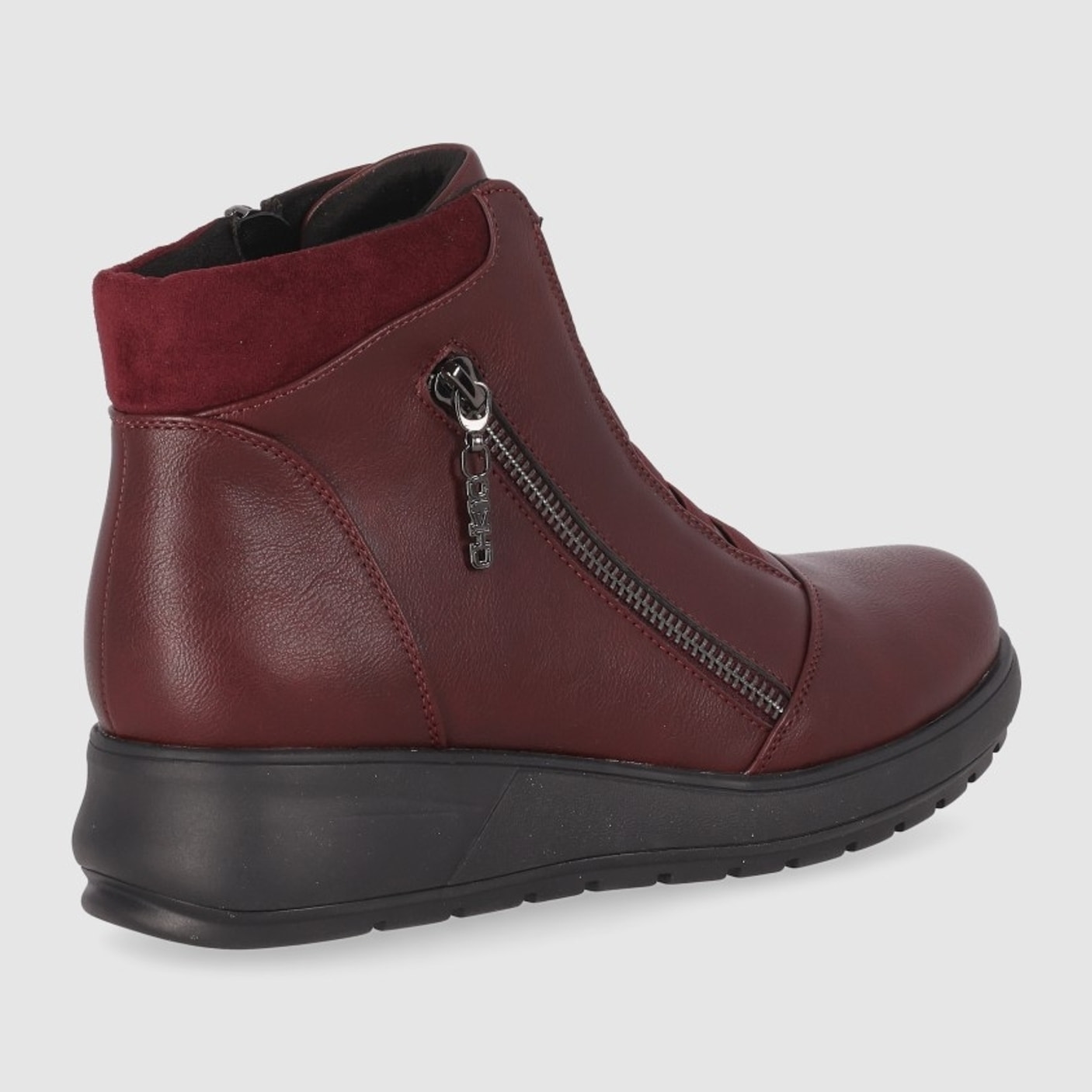 Botines - Vino - Tacón: Bajo
