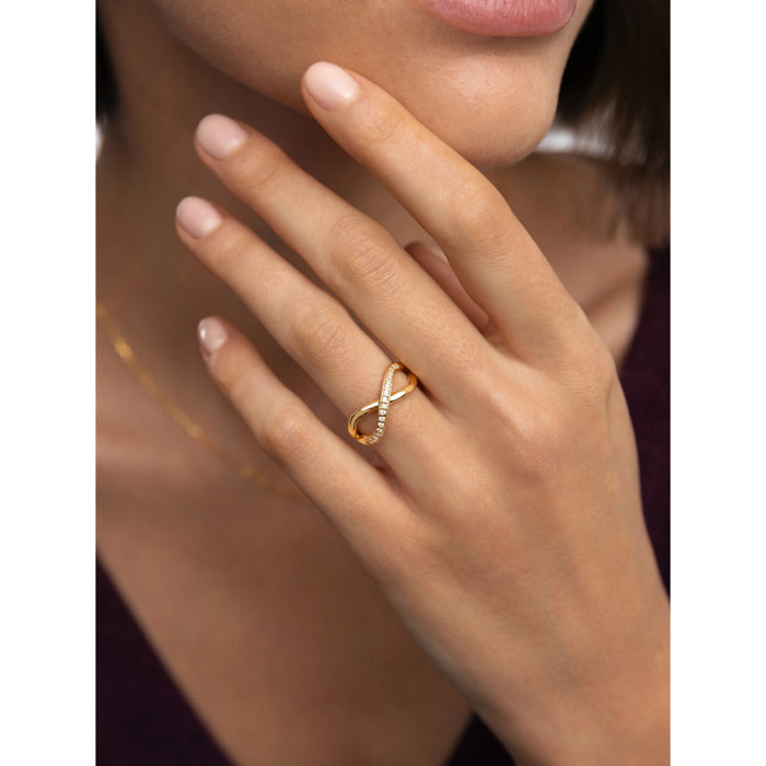 Anillo Eterna Sparks Baño Oro