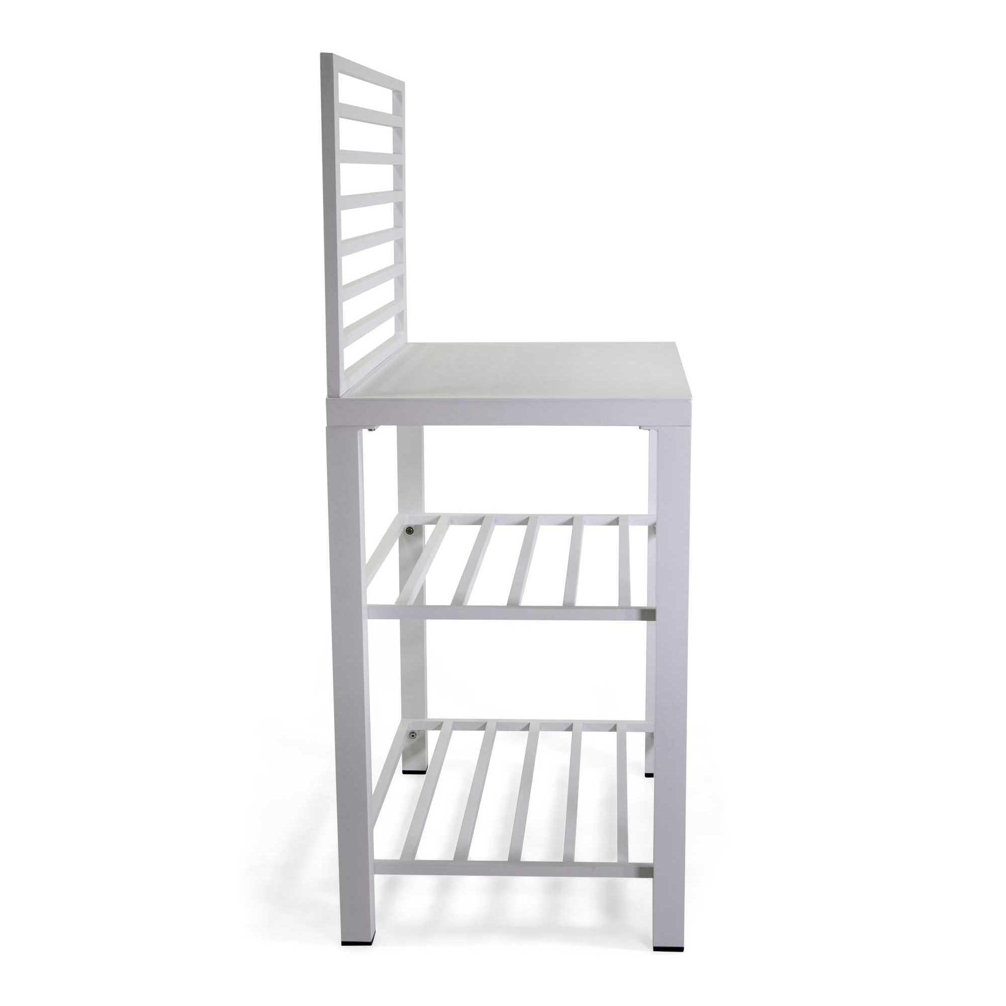 Mobiletto Vacchetti in alluminio bianco cm90x56h141