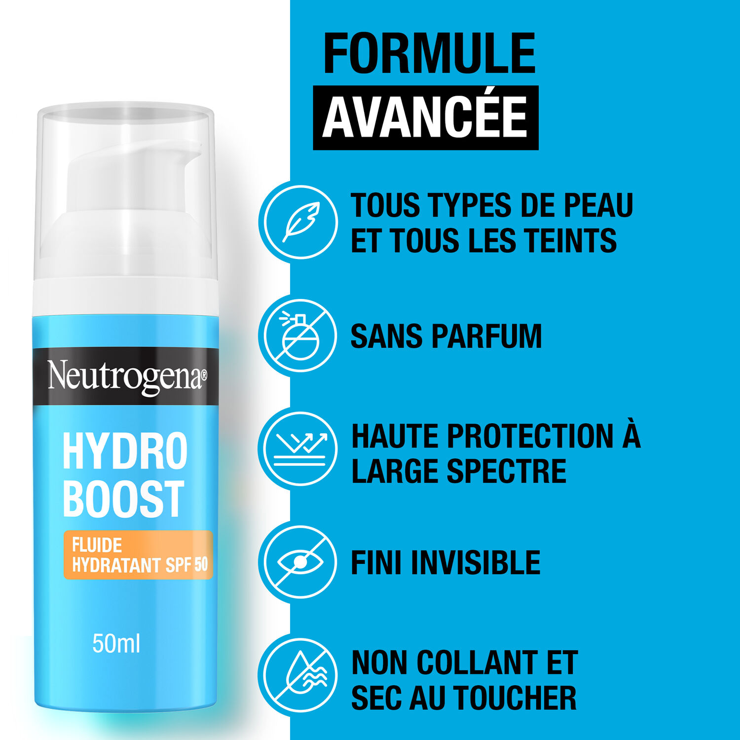 Hydro Boost SPF 50 - Fluide Hydratant avec acide hyaluronique B5 et niacinamide Hydro Boost 50ml
