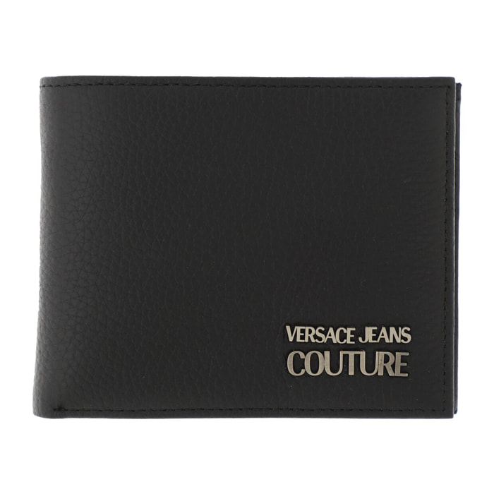Versace Jeans Couture Cartera de cuero con placa de logotipo Versace Jeans Couture