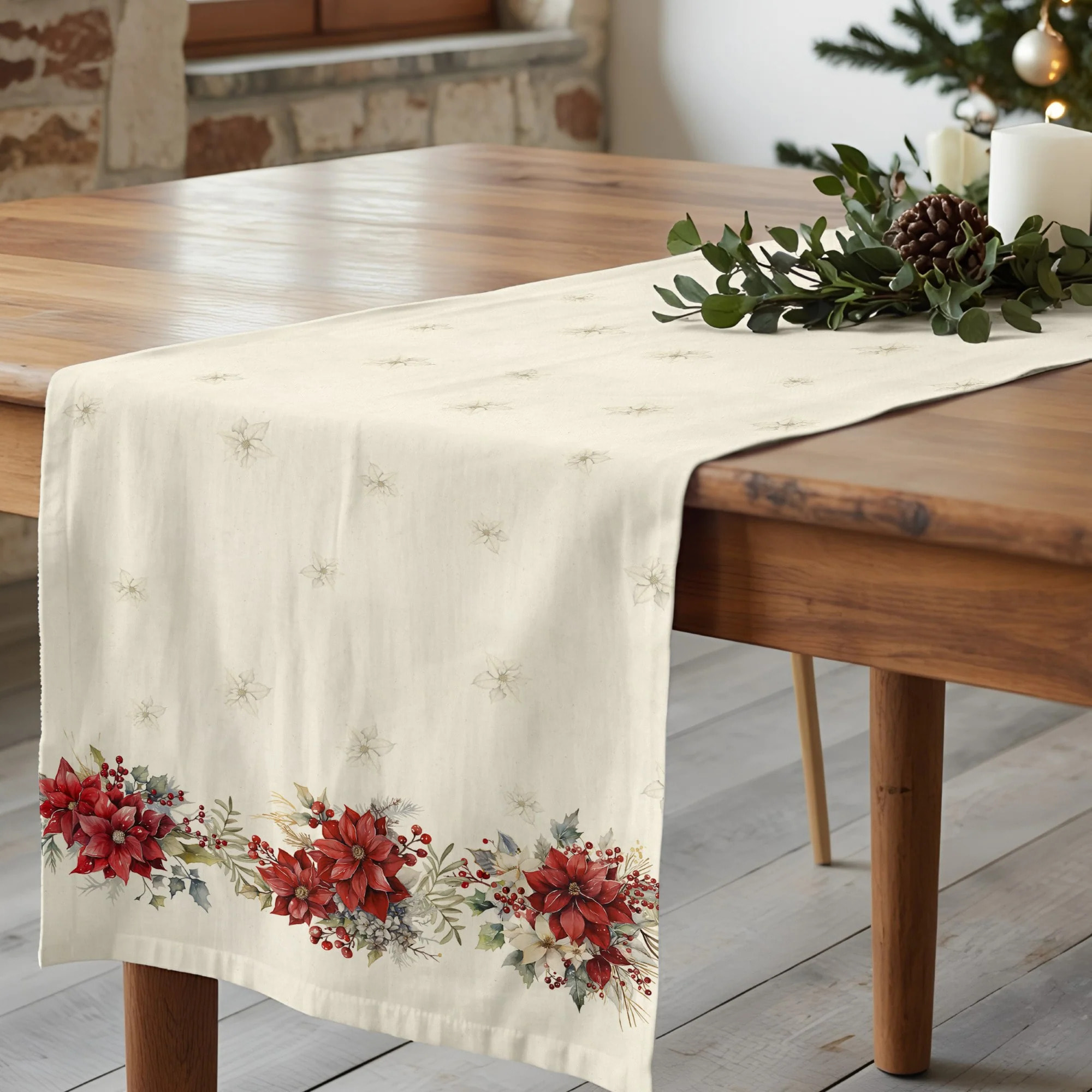 Chemin de table Holiday Ponsettia 1225