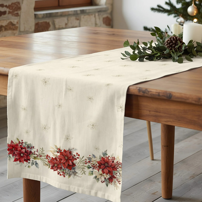 Chemin de table Holiday Ponsettia 1225