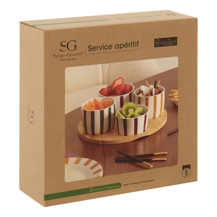 Service apéritif Cherie Cherry 4 pièce(s) D25xH7,5cm