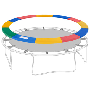 Couvre-ressort trampoline Ø 366 cm PVC PE haute densité rembourrage 15 mm multicolore