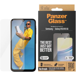 Protège écran PANZERGLASS Samsung A15 et A15 5G Ultra-Wide-Fit