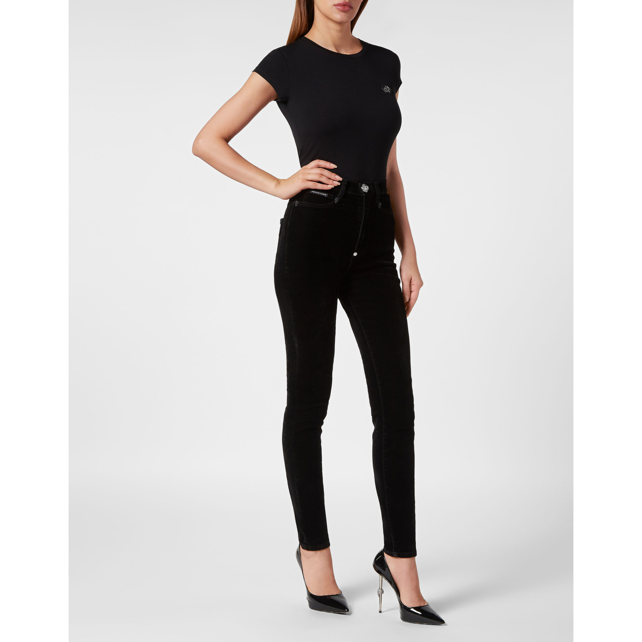 PHILIPP PLEIN Super High Waist Jegging SKULL