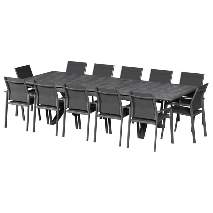 Table de jardin extensible Axiome Ardoise granitée