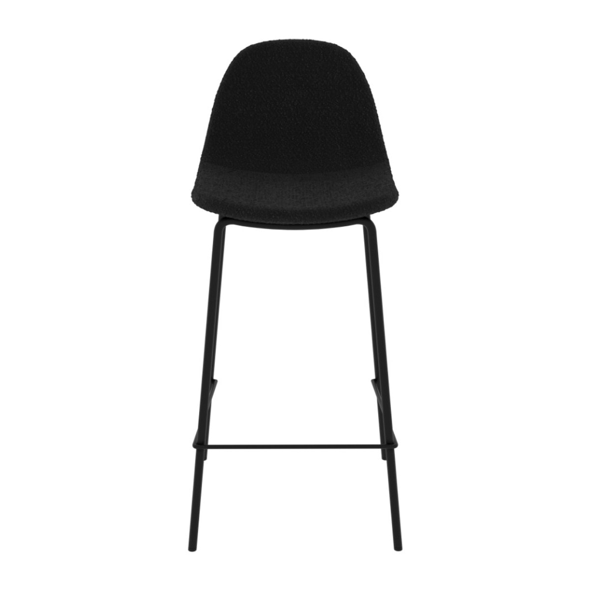 Lot de 2 chaises pour îlot central 65.5 cm en tissu bouclette noir - Henrik