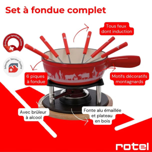 Service à fondue au fromage 6 personnes Rotel Swiss Tradition