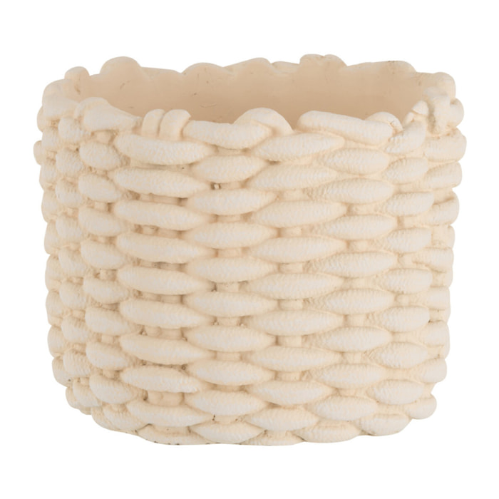 J-Line cache-pot Imitation Corde - ciment - beige - medium - Ø 21 cm