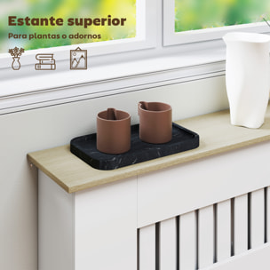 Cubre Radiadores, Cubreradiador de MDF, 78x19x81 cm, Cubierta para Radiador, Diseño Moderno de Listones y Nido de Abeja, para Salón, Dormitorio, Blanco