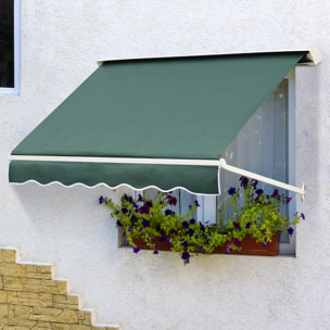 Store banne manuel inclinaison réglable aluminium polyester imperméabilisé 70L x 180l cm vert