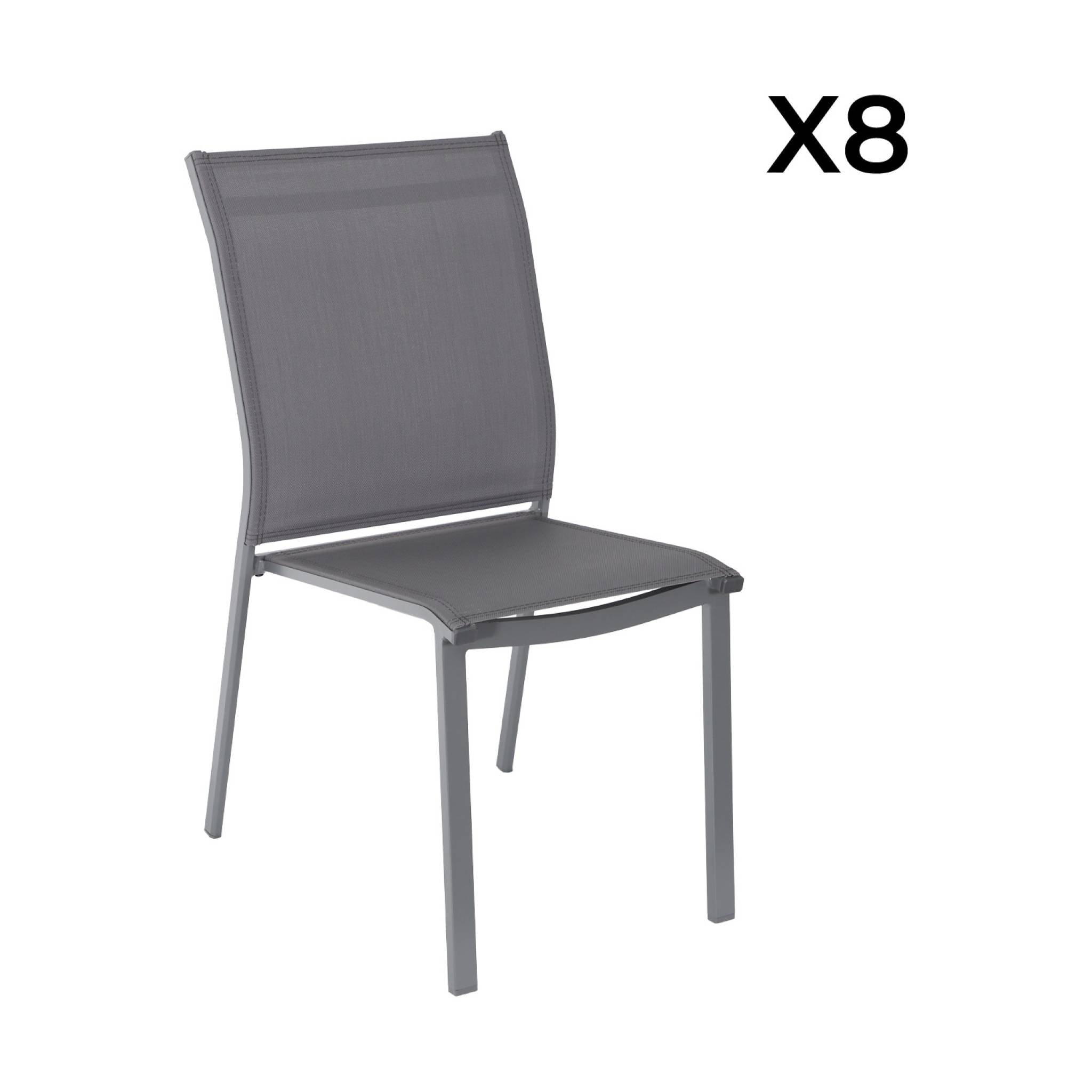 Table de jardin extensible aluminium + 12 assises KARO + BUFFALO