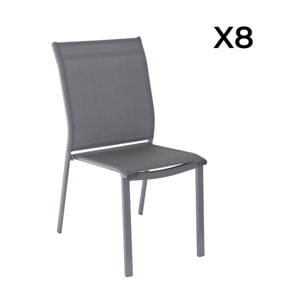 Table de jardin extensible aluminium + 12 assises KARO + BUFFALO