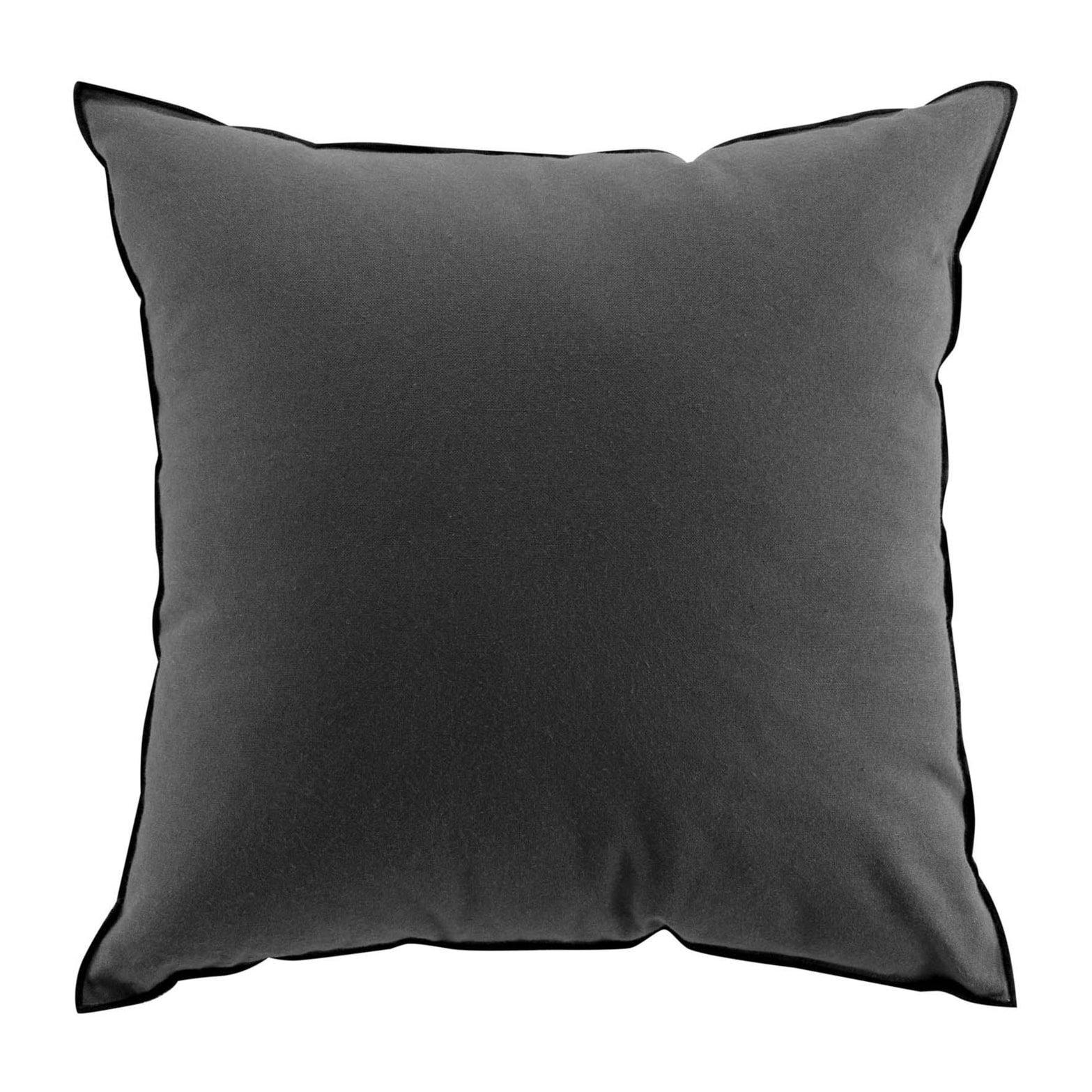 Coussin avec surjet en coton recyclé - Gris anthracite