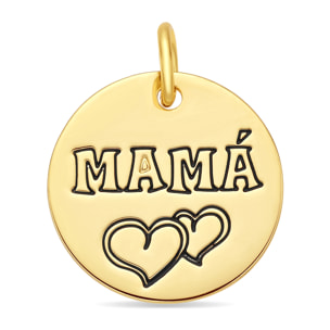 Medalla de 16mm acabado oro amarillo 18k - Grb. M4